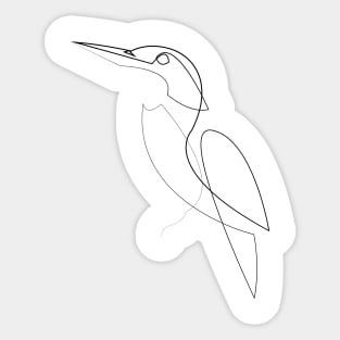 Kingfisher - one line bird Sticker